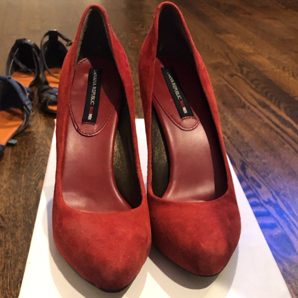 Banana Republic red suede heels